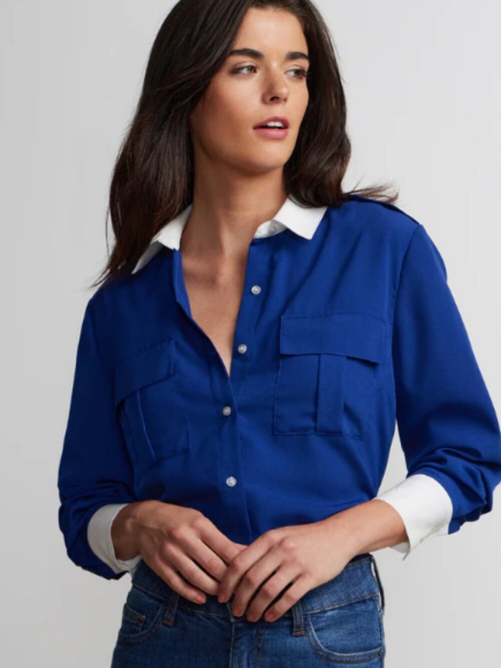 NY& Co. Button-Front 2-Pocket Shirt - Worn once